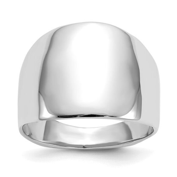 Kazi Luxury 14k White Gold Polished Dome Ring